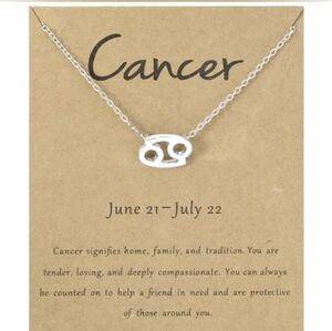 Silver Cancer Zodiac Necklace